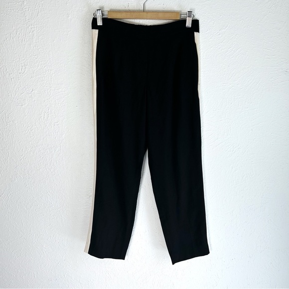 Aritzia Babaton Conan Cropped Pant Black Tuxedo Stripe Sz 6 - Picture 2 of 6